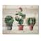 Designart - Three Cactus In Clay Pots - Botanical Print on Natural Pine Wood